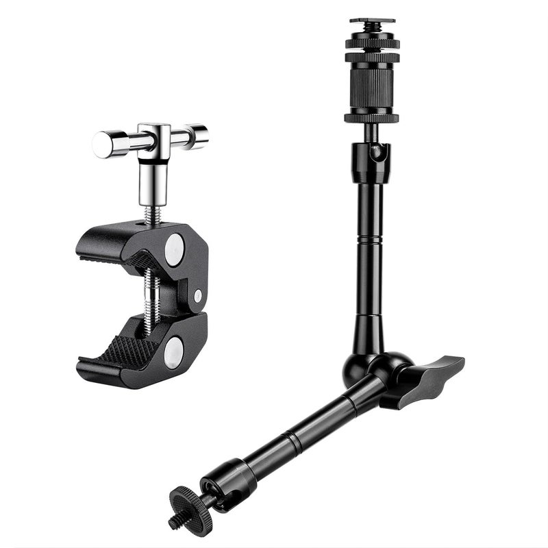 FOMITO 11 inch Articulating Magic Arm + Super Clamp for DSLR Rig Camera to LCD Monito, LED Video Light - Image 1